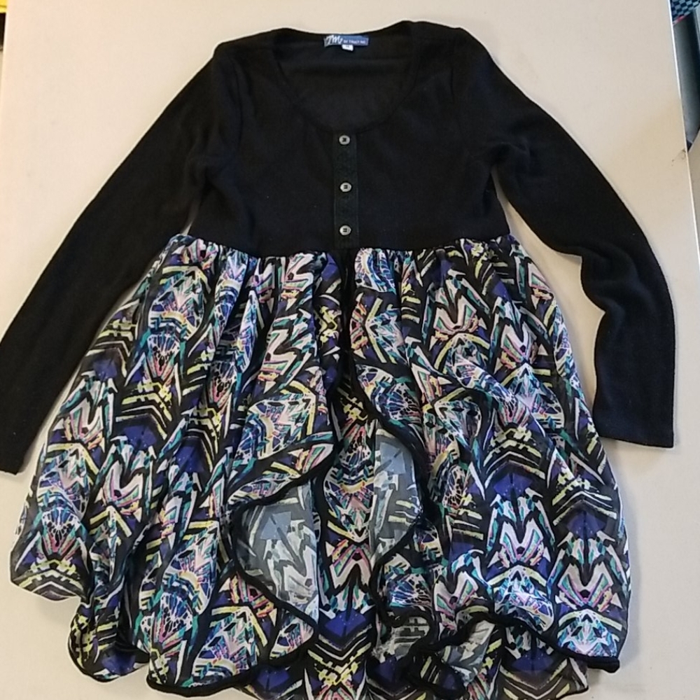 Adorable knit top dress black 14